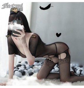 FEE ET MOI Sexy Policewomen Fishnet Body Stockings (Black)